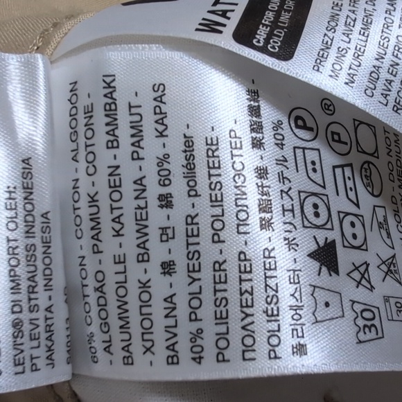 Levi's Tailored High Loose Taper Belted Pants Khaki Tan 27 - Picture 10 of 12